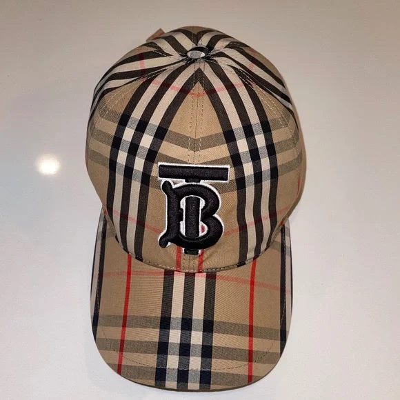Like new Burberry Monogram Motif Check Cotton Baseball Cap hat Burberry Beige Cotton Monogram Motif Vintage Check Baseball  main image 3